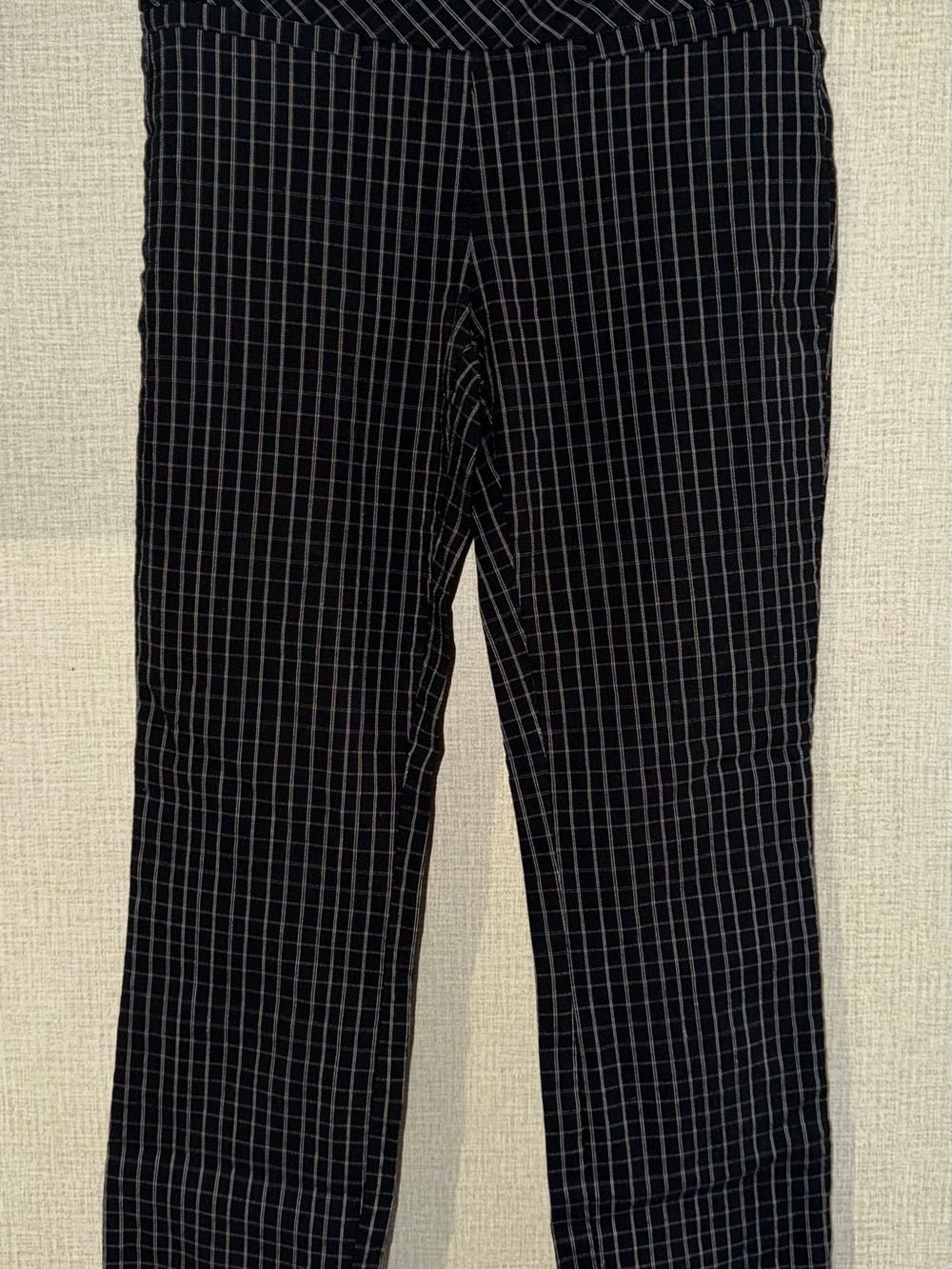 Leighton Women’s Black & White Plaid Dress Pant Legging - Elastic Waist - Size S